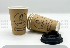لیوان کاغذی با درب مشکی